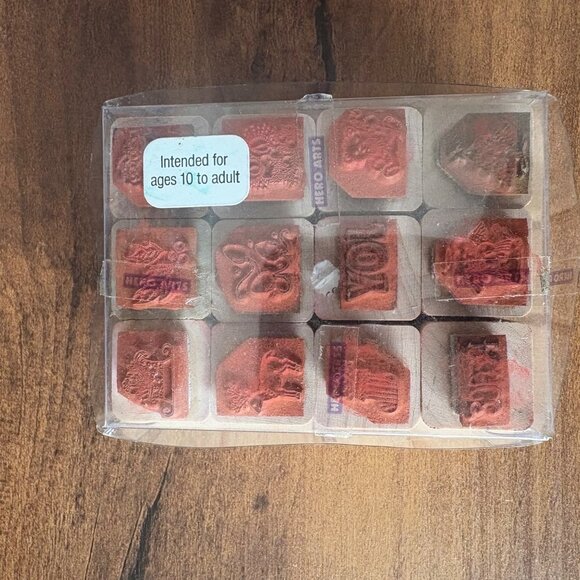 Christmas Rubber Stamp Collection Hero Arts Wooden Blocks & Figurine Set - Picture 6 of 7